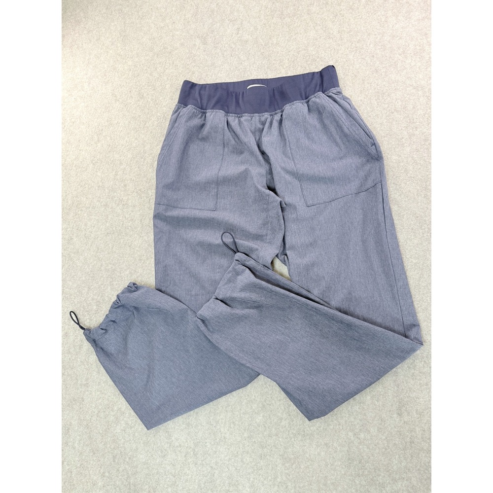 Ocean Coast Womens Blue Gray Heather Jogger Pants Bungee Hem Pockets Size M